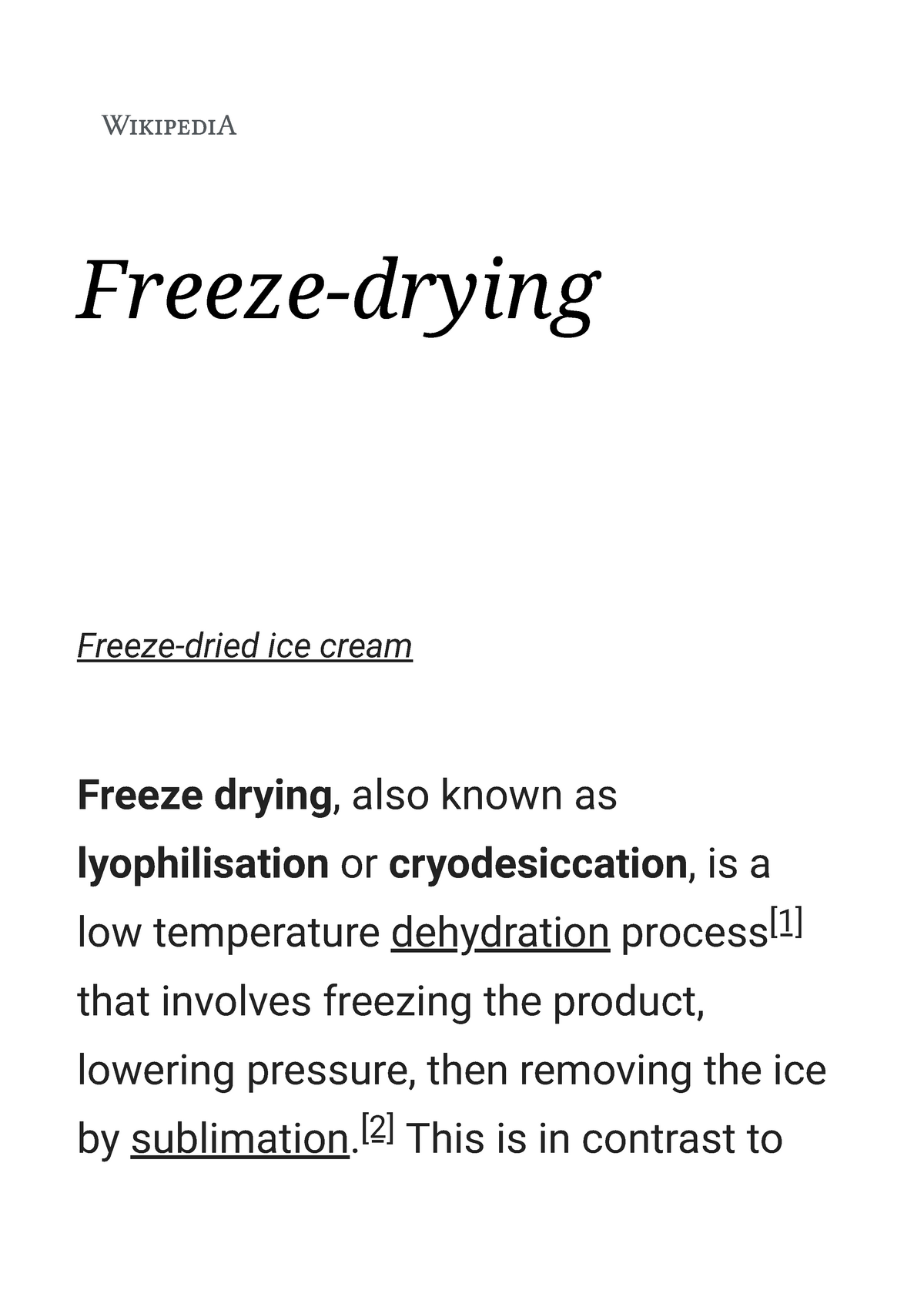 Freeze drying - Wikipedia