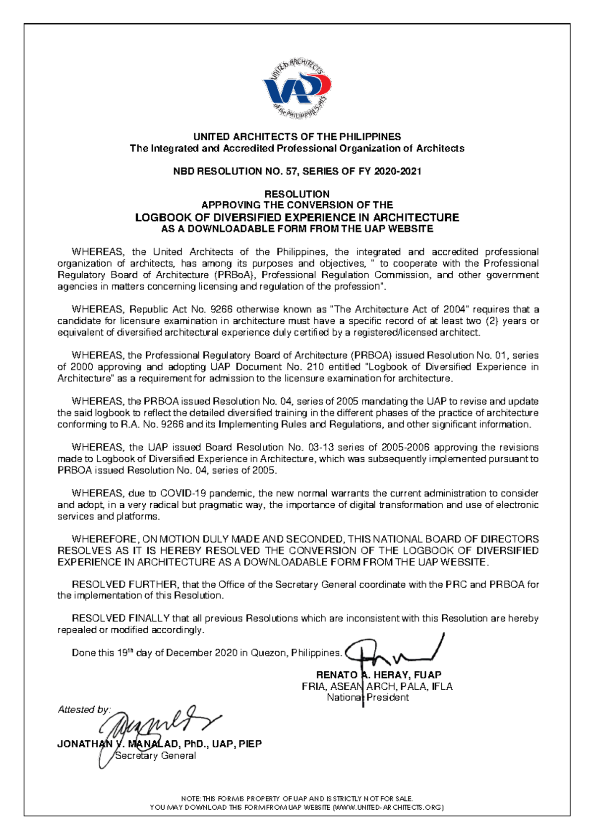 logbook of diversified experience - NOTE: THIS FORM IS PROPERTY OF UAP ...