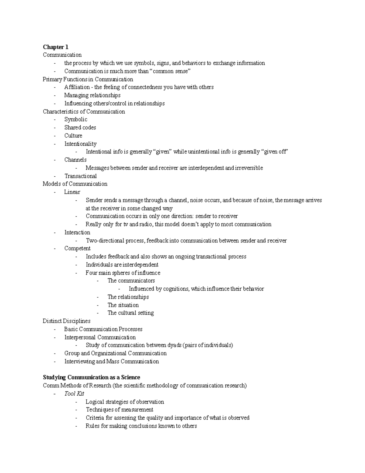 COMM1 Reading Notes - Mullin, weeks 1-20 - Chapter 1 Communication ...