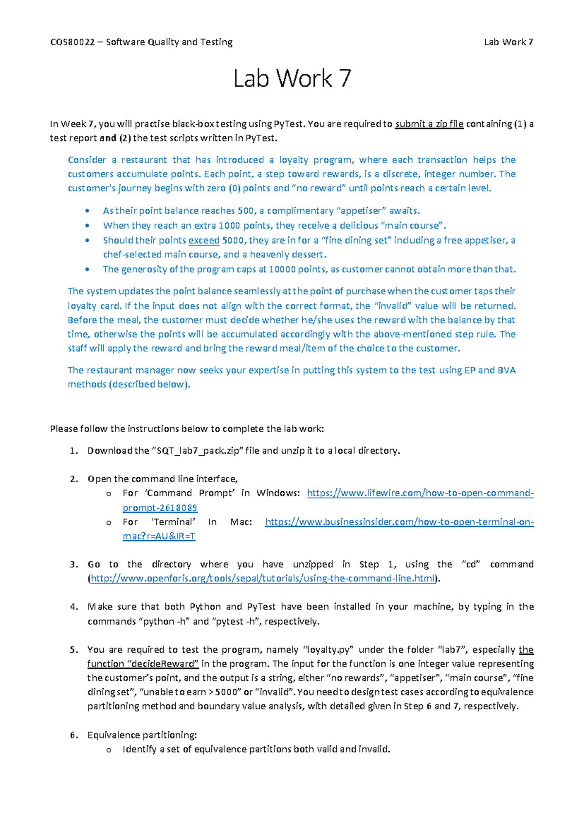 SQT Lab7v2 - Assignment - COS80022 – Software Quality and Testing Lab ...