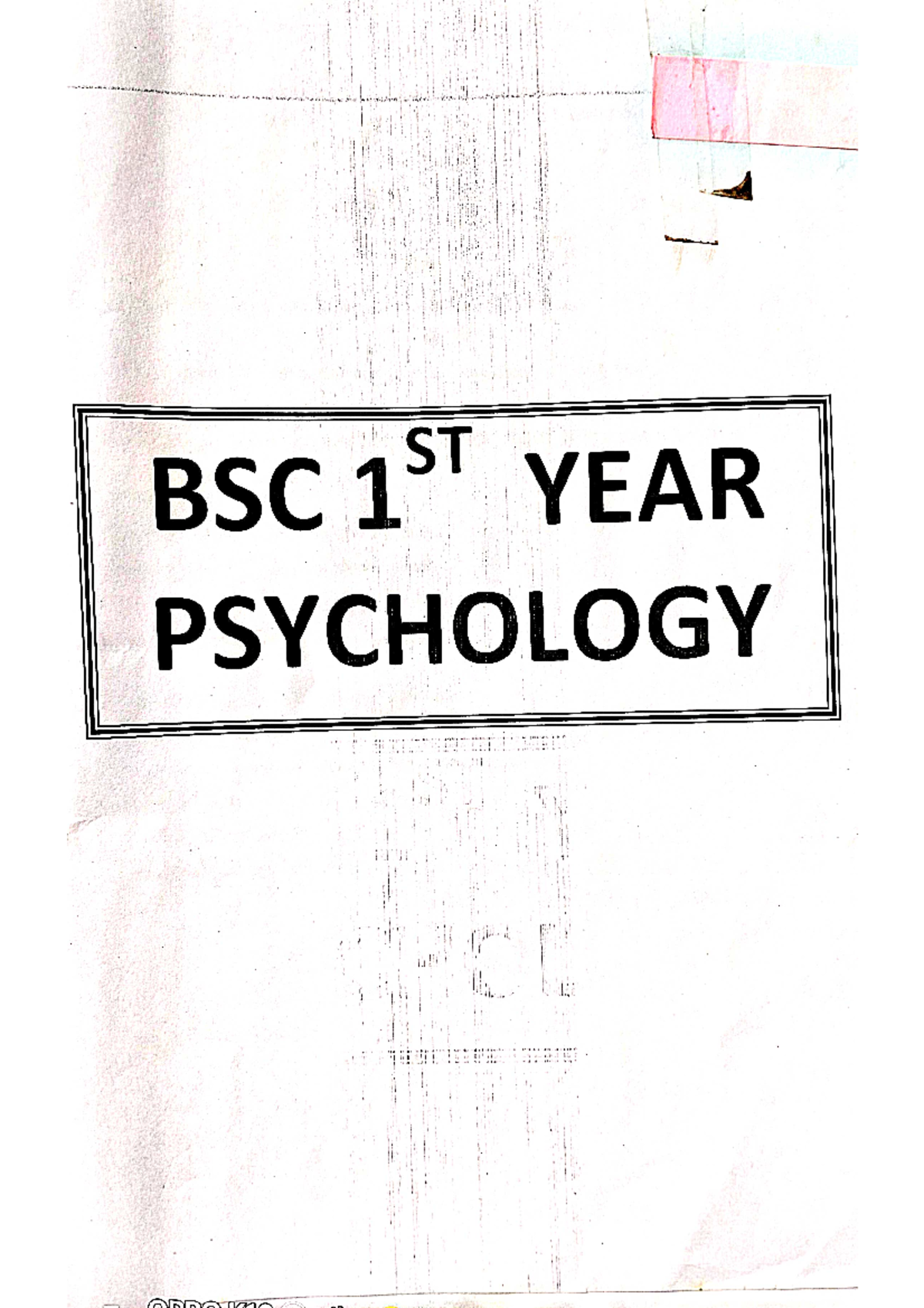 Psychology 10years questions paper - BSC 1 ST YEAR PSYCHOLOGY BSC 1 ST ...