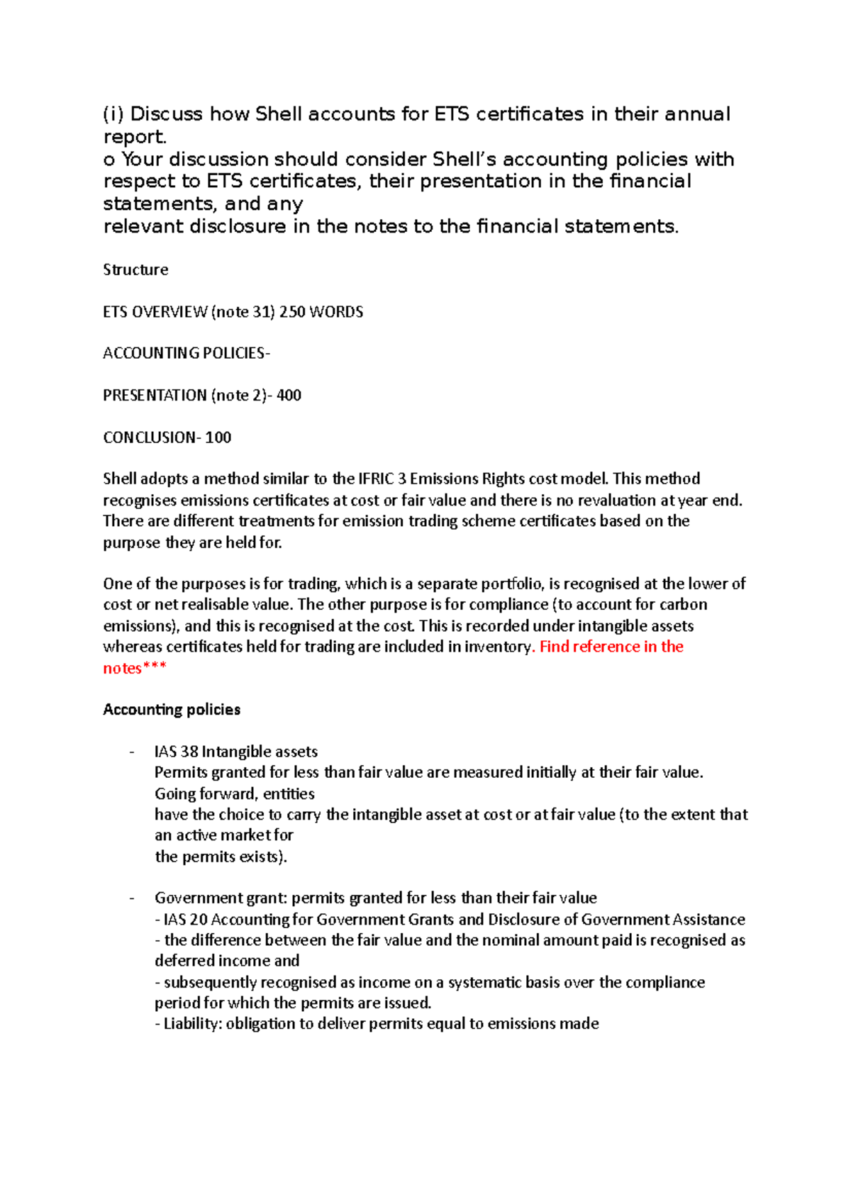Afapt PART 1 AND 2 shell voluntary disclosures (i) Discuss how