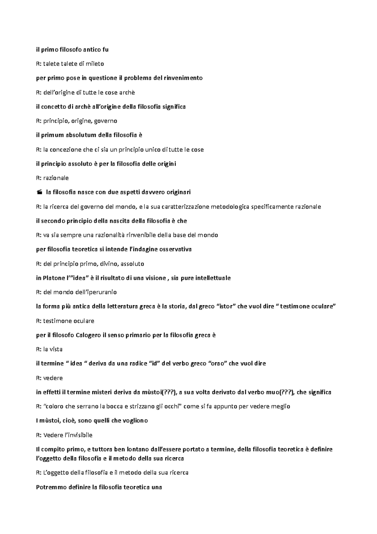 Filosofia teoretica Paniere completo il primo filosofo antico fu R