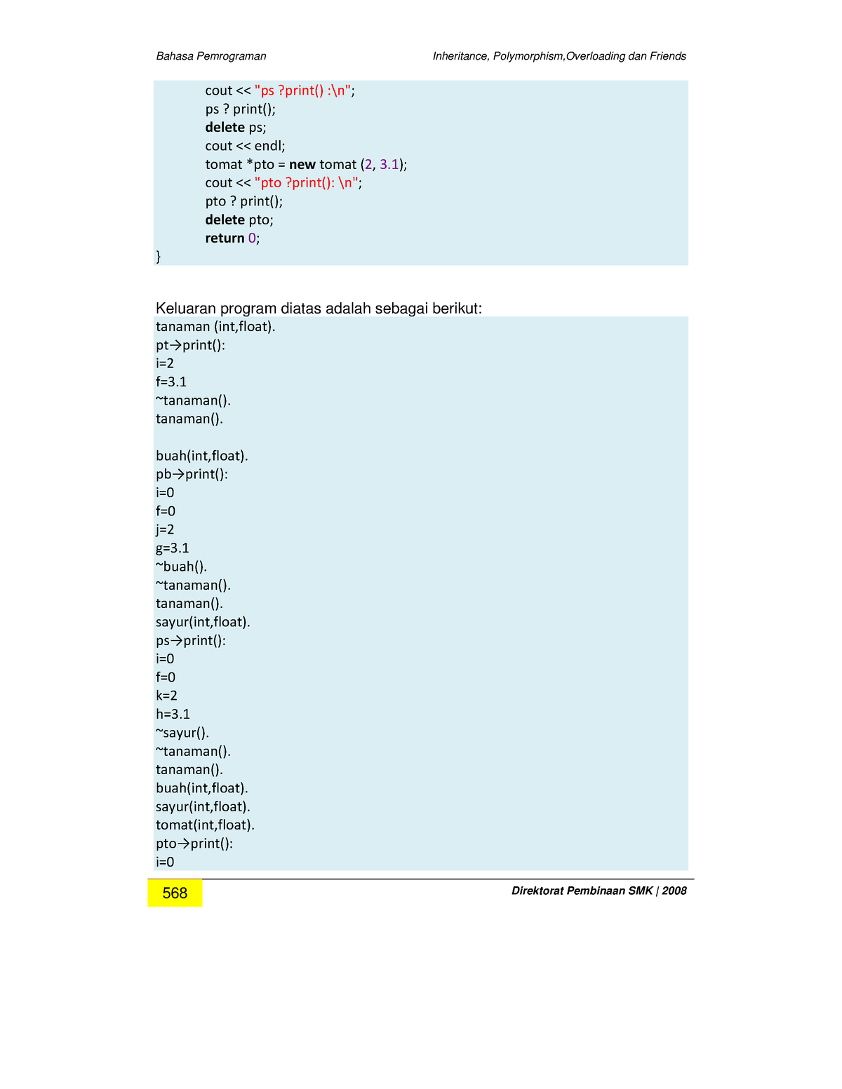 Dasar Bahasa Pemrograman 576 579 Bahasa Pemrograman Inheritance Polymorphismoverloading Dan 3601