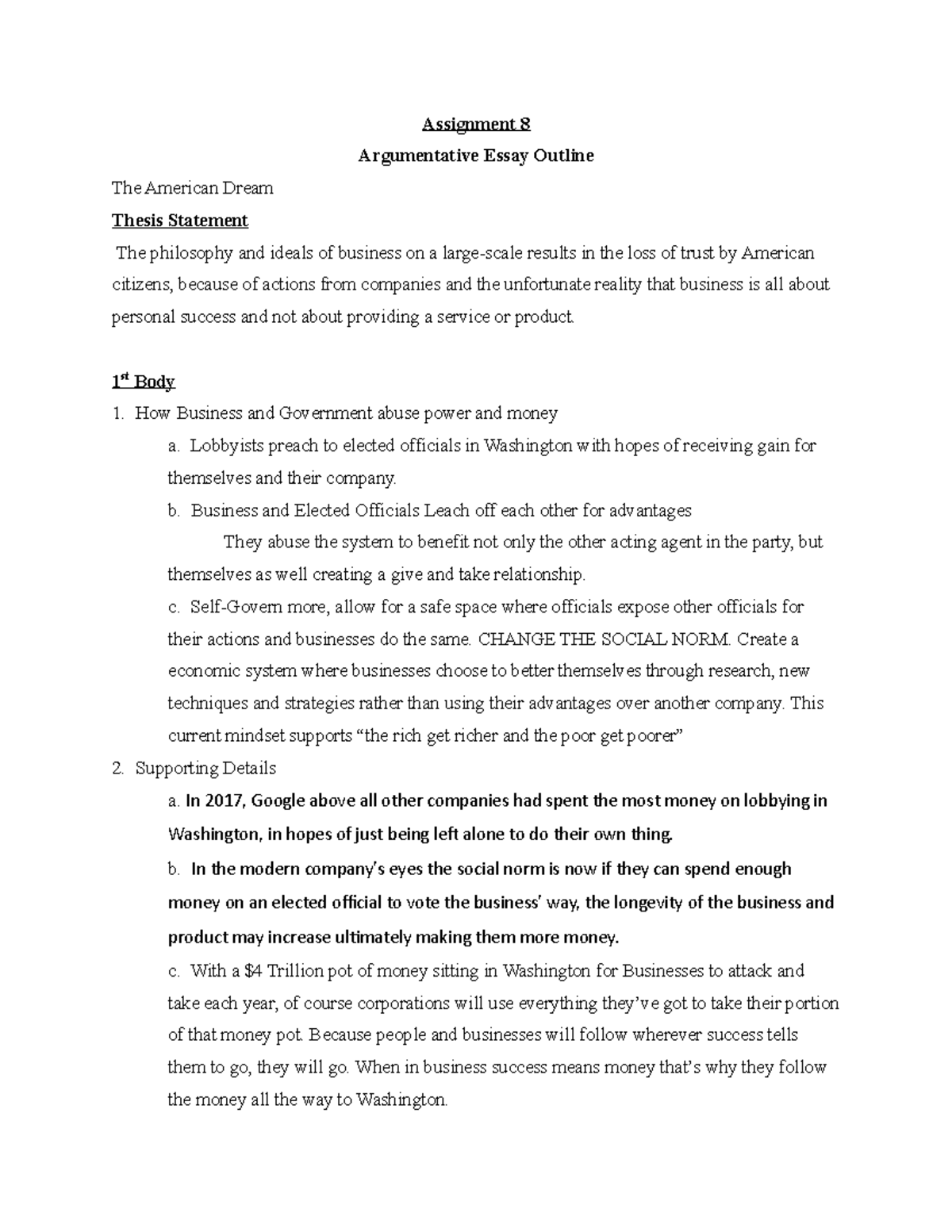 american dream argumentative essay