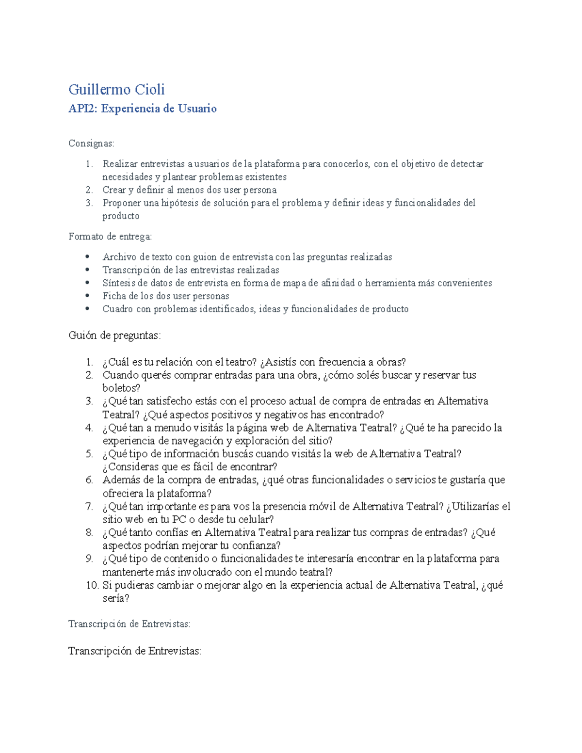 Guillermo Cioli - API2 - Resolucion API2 - Guillermo Cioli API2 ...
