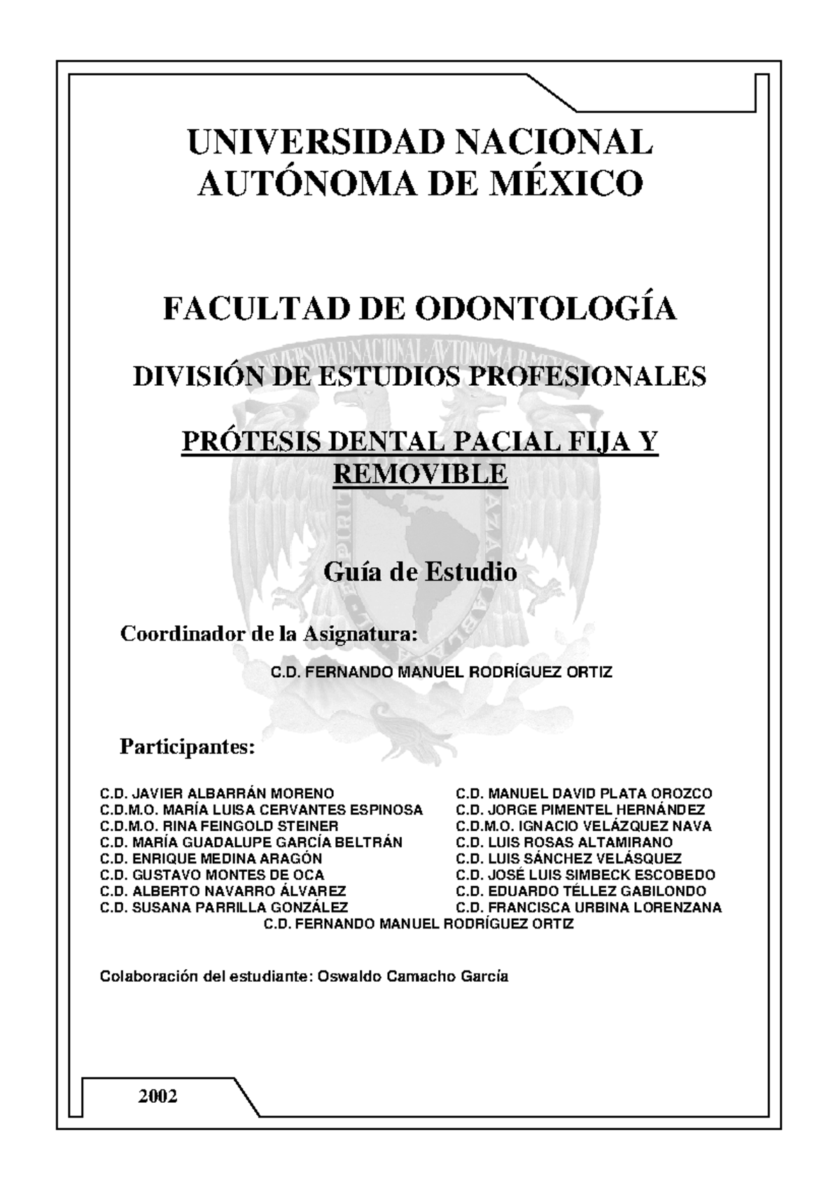 Prótesis Dental Parcial Fija Y Removible - UNIVERSIDAD NACIONAL ...