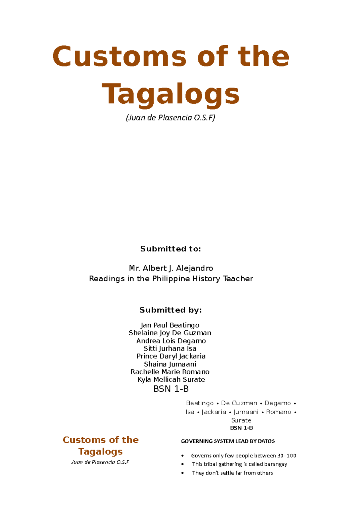 customs of tagalog essay