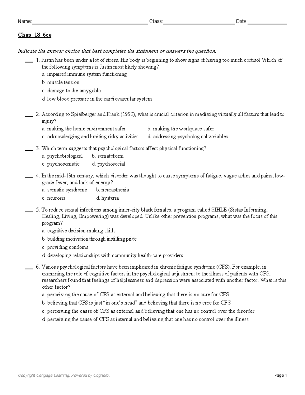 Chapter 18 - Class notes - - Studocu