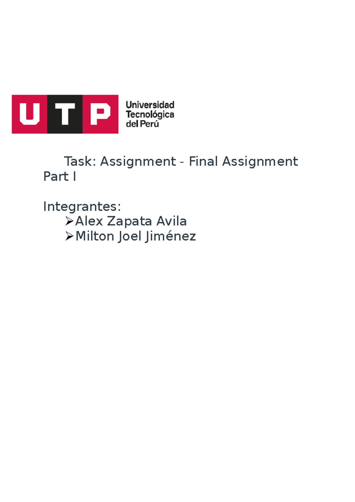Final Assignment Part I - Task: Assignment - Final Assignment Part I ...