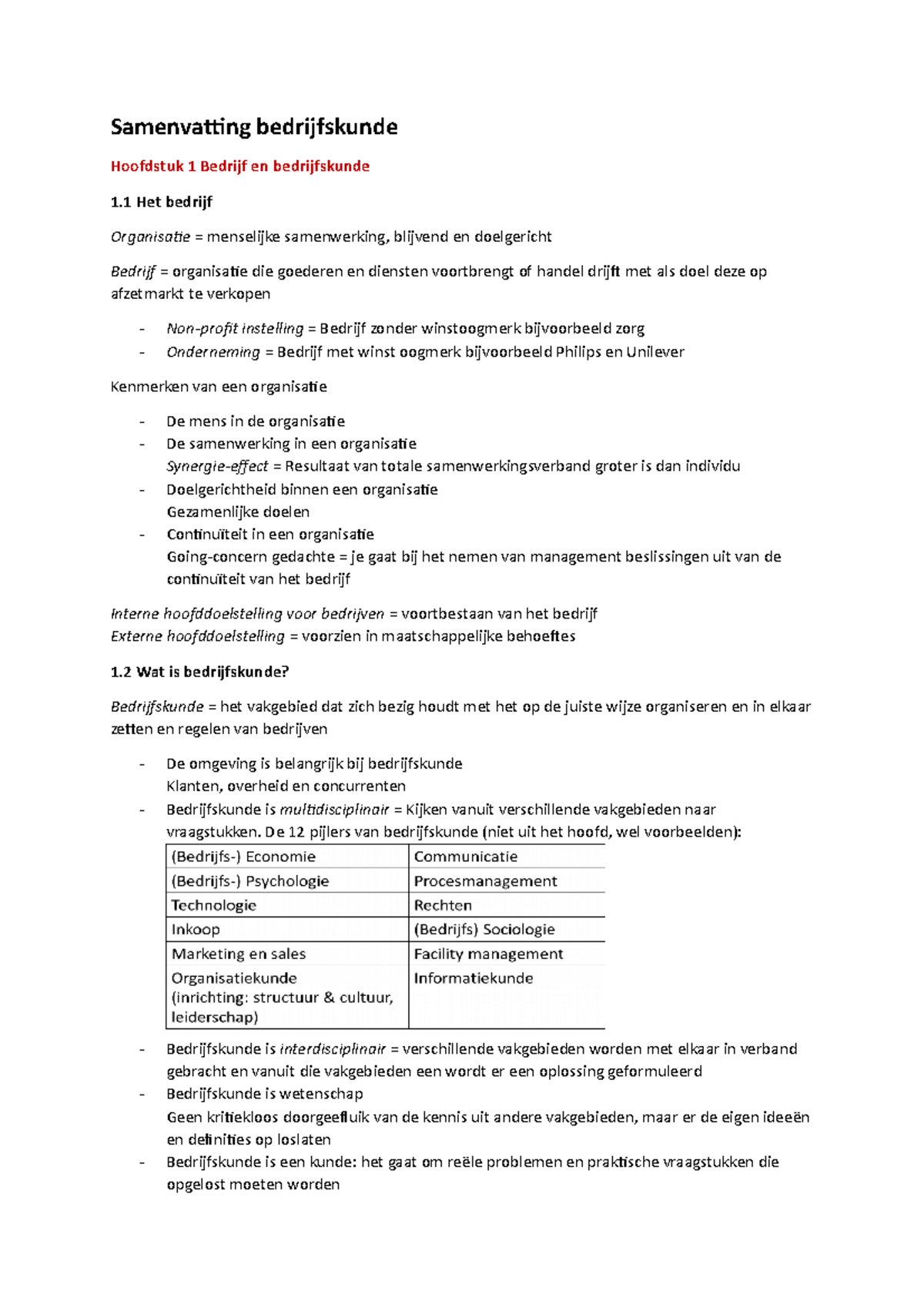 Samenvatting HRM En Bedrijfskunde - Samenvatting Bedrijfskunde ...