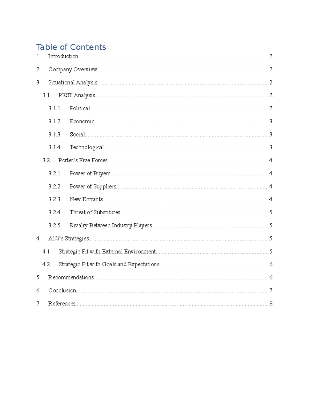 Table of Contents - This paper aims to give an overview of Aldi’s CSA ...