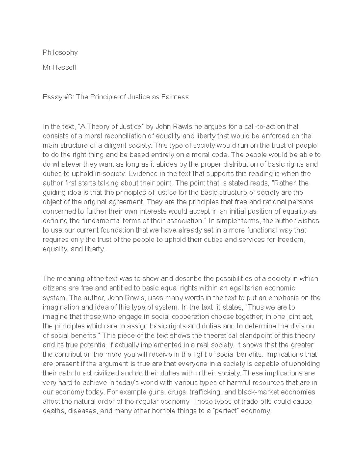 kant's philosophy on justice and fairness essay