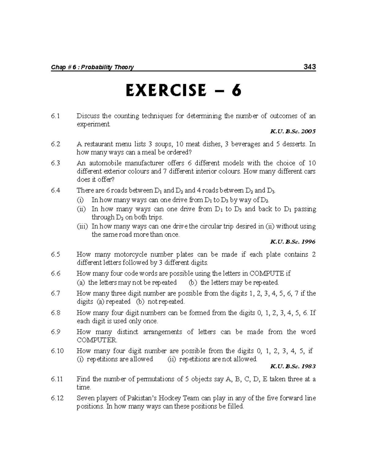Sample/practice exam 2018, questions - 343 Chap # 6 : Probability ...