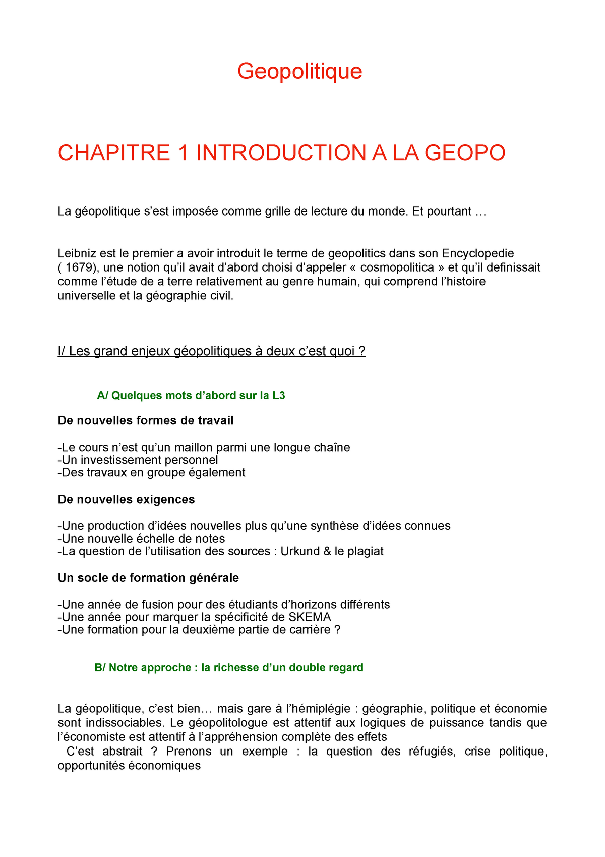 introduction dissertation geopolitique