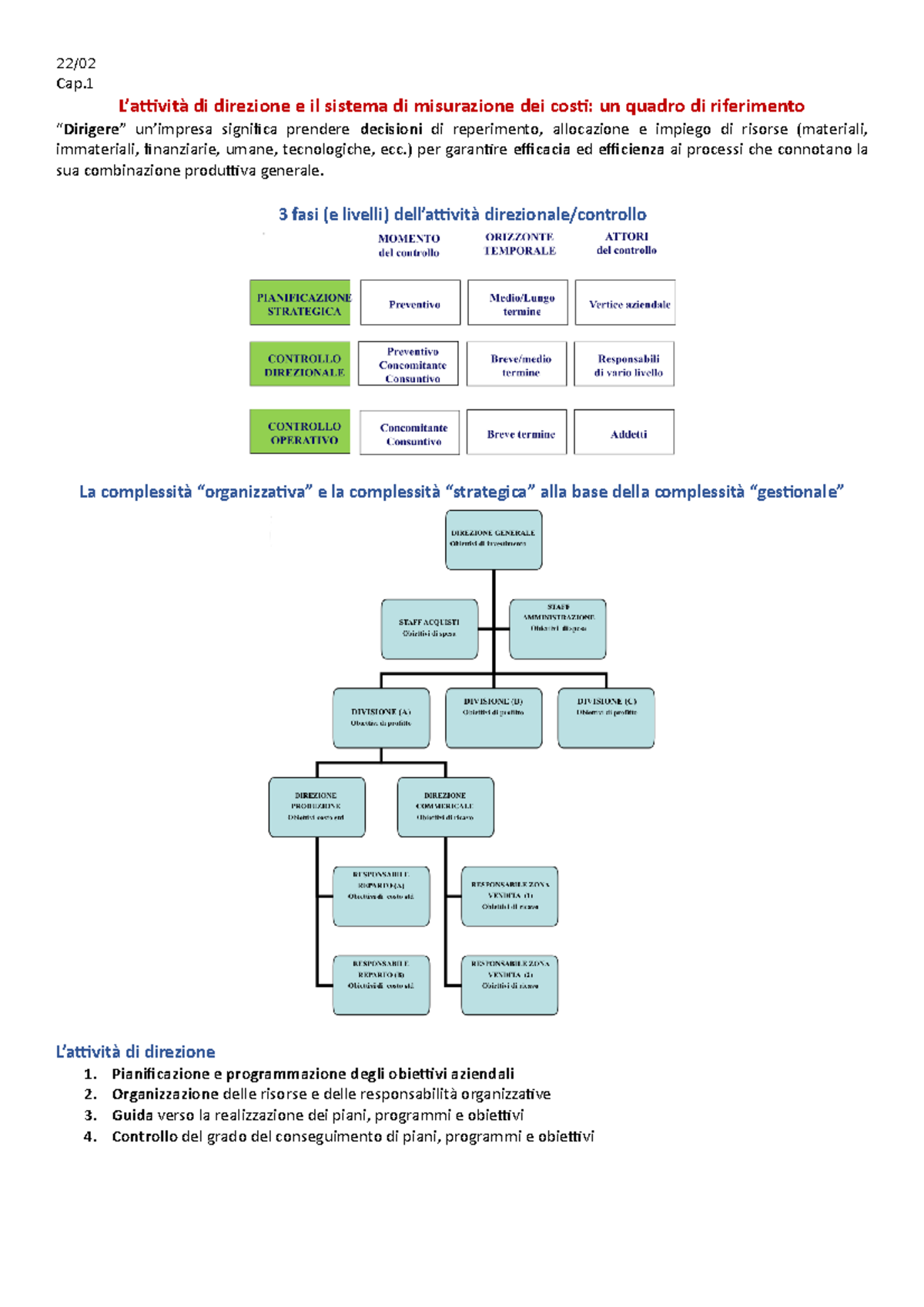 Analisi e controllo dei costi - 22/ Cap. L’attività di direzione e il ...
