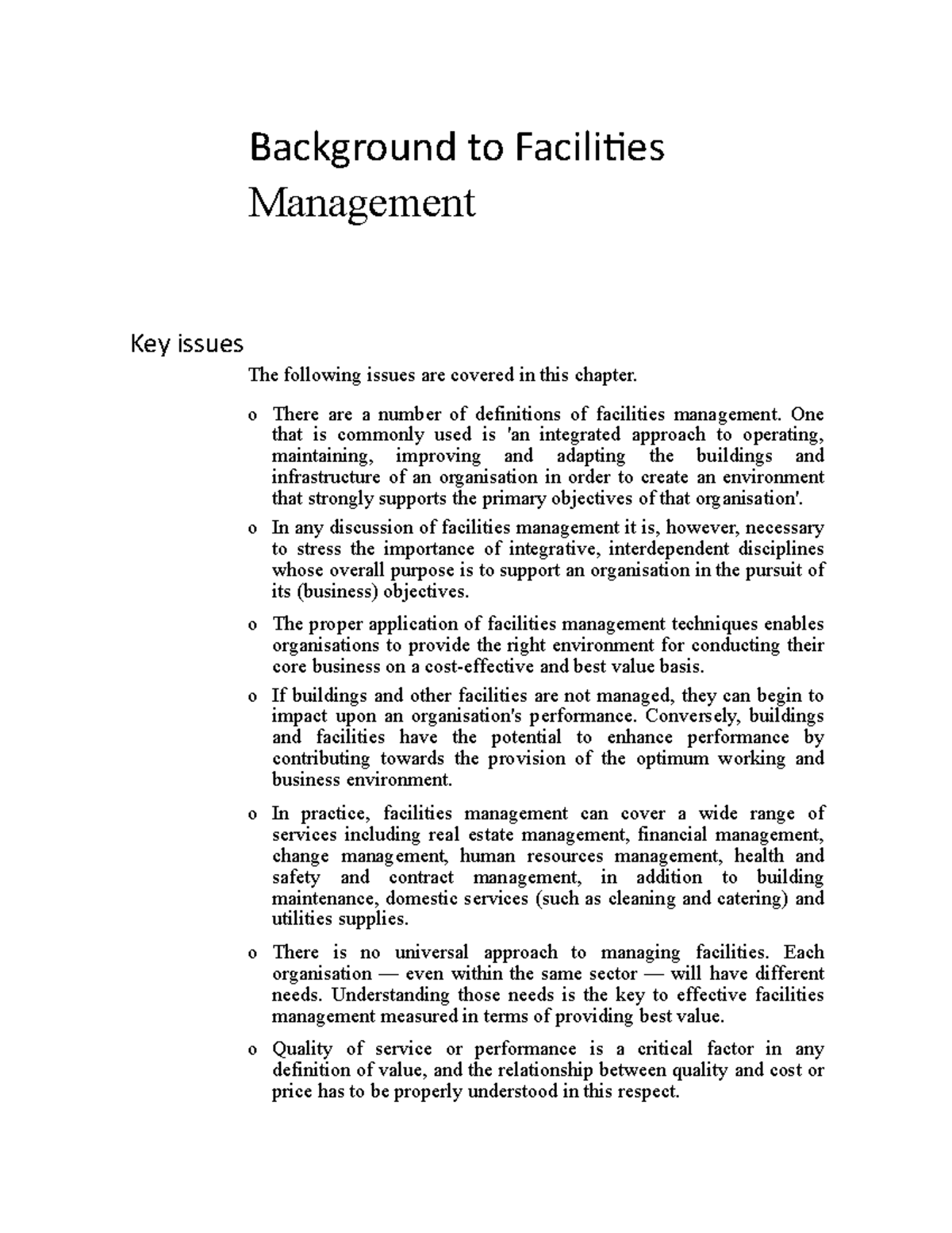 research topics on facilities management