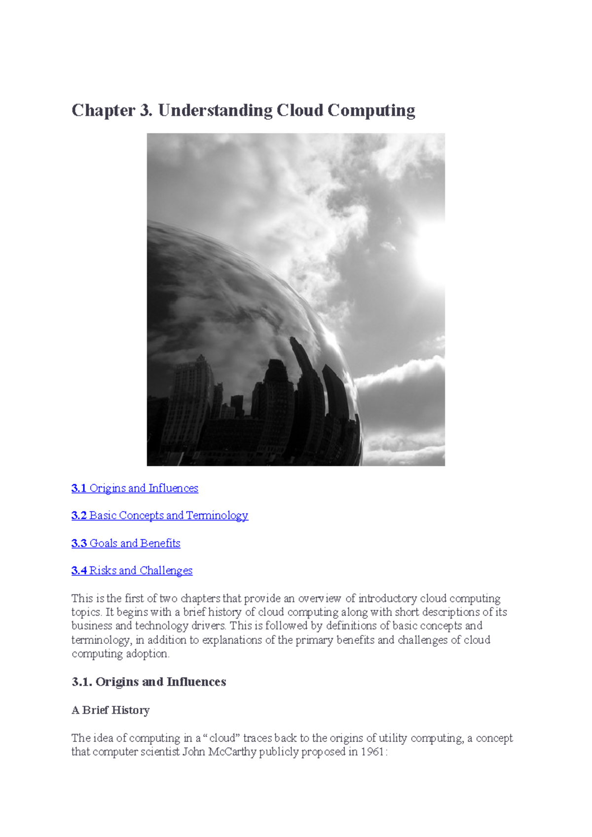 Unit 1 - sample - Chapter 3. Understanding Cloud Computing 3 Origins ...