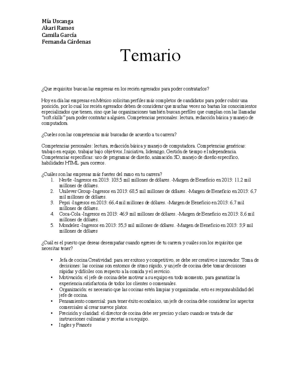 Temario - !
