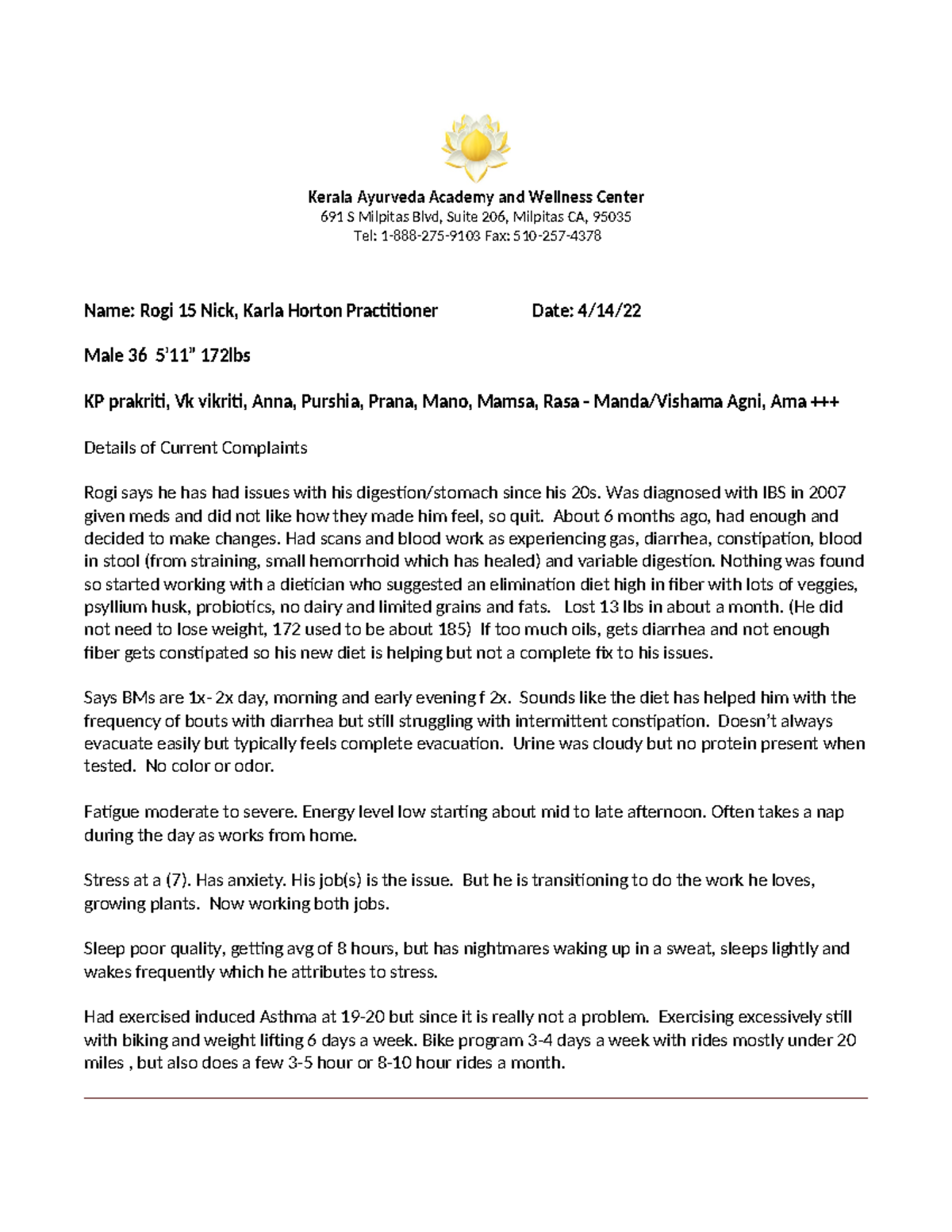 Rogi 15 Nick 4 14 22 Kerala Ayurveda Academy and Wellness Center 691