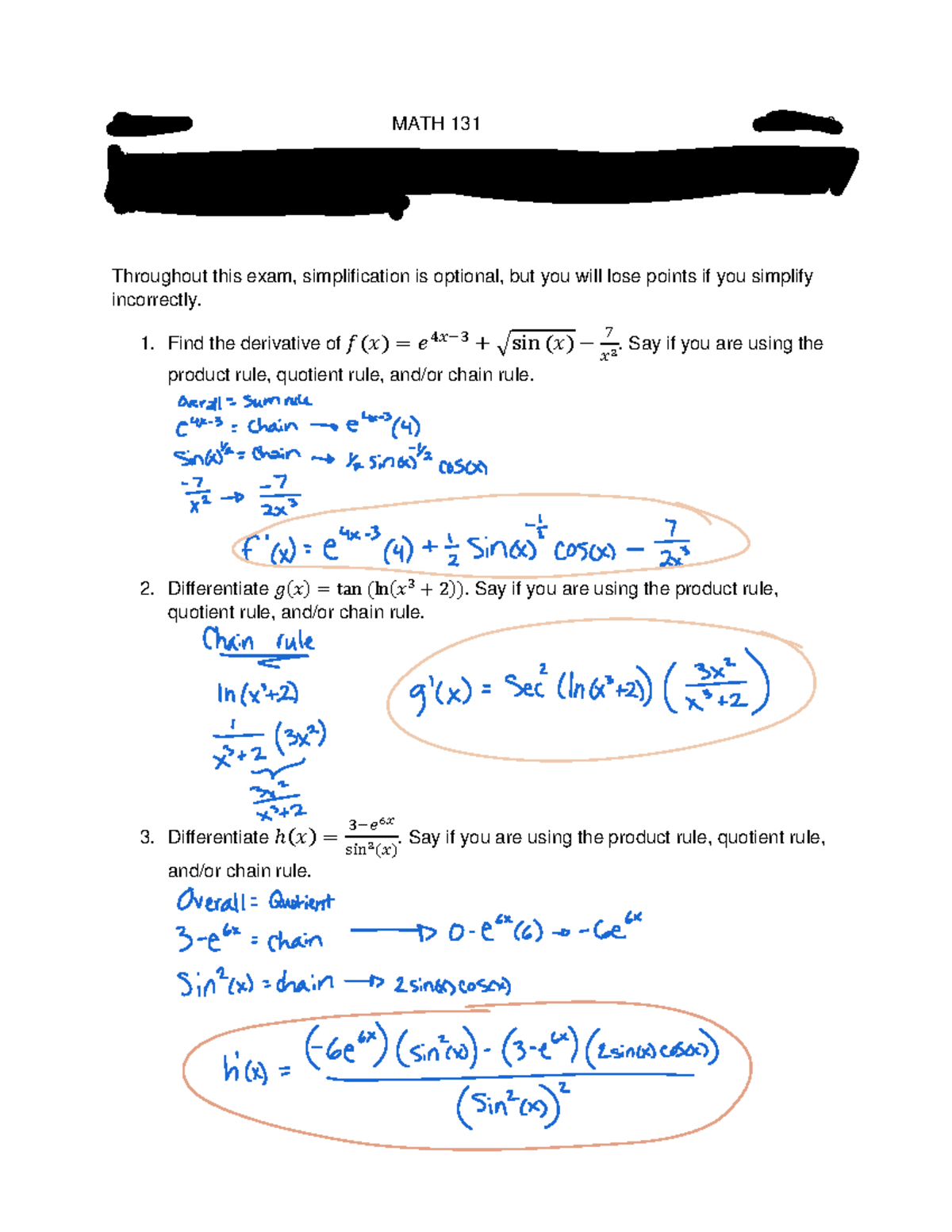 Exam 2 - This Practice Exam Covers All Material From Chapter 2 Of Calc ...