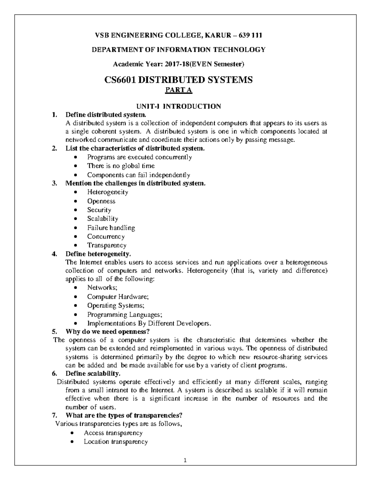 Distributed cloud computing summary notes - VSB ENGINEERING COLLEGE ...