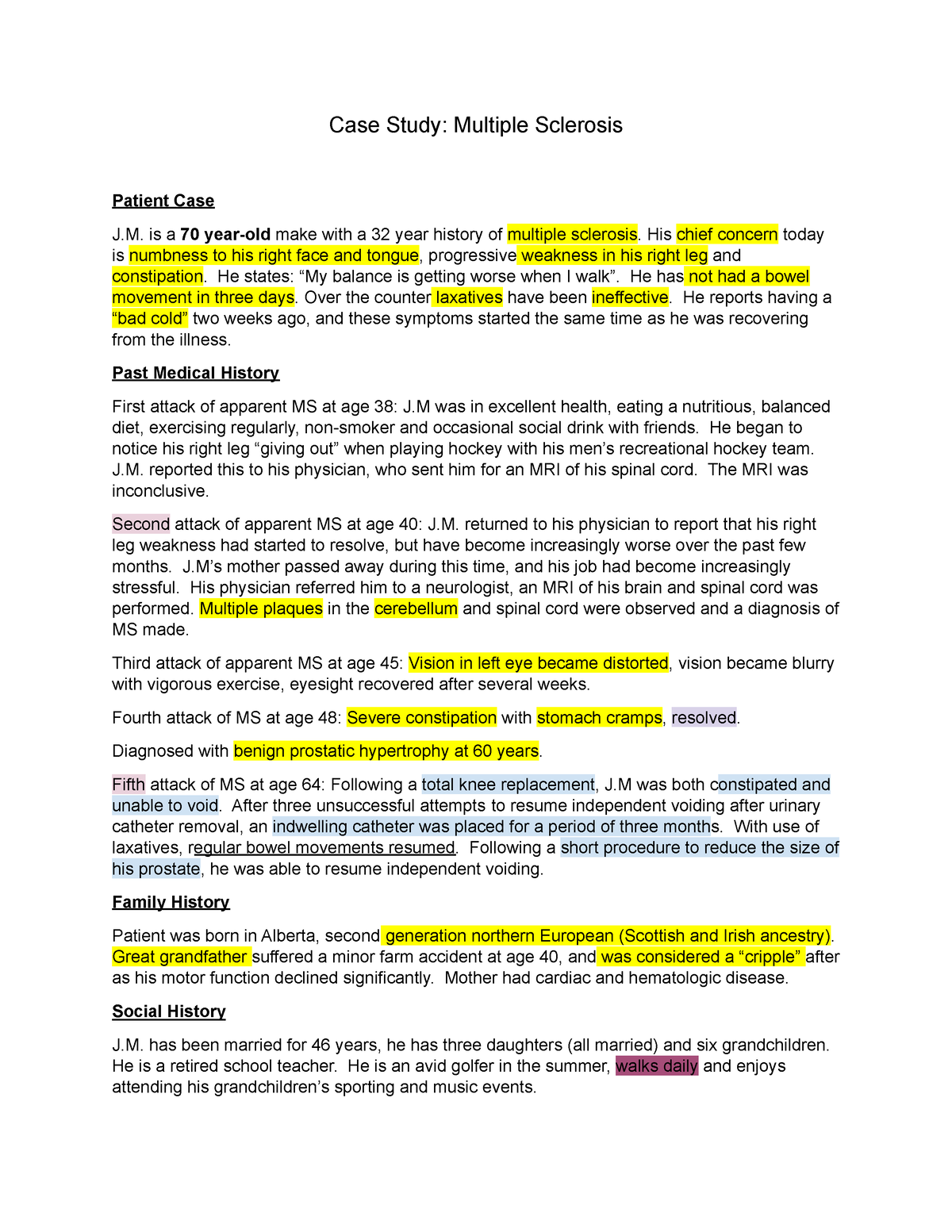 case study about multiple sclerosis