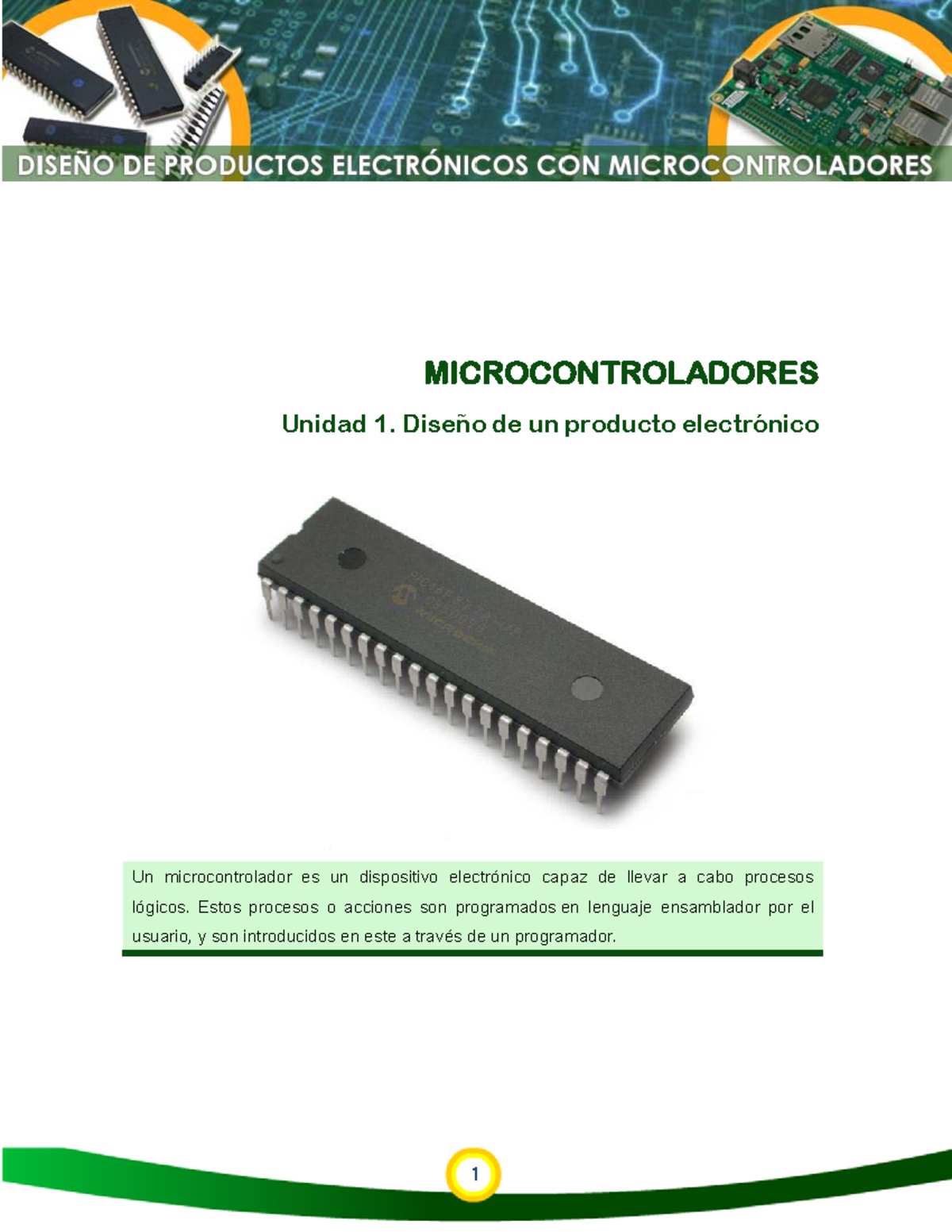 Microcontroladores - MICROCONTROLADORES Unidad 1. Diseño De Un Producto ...