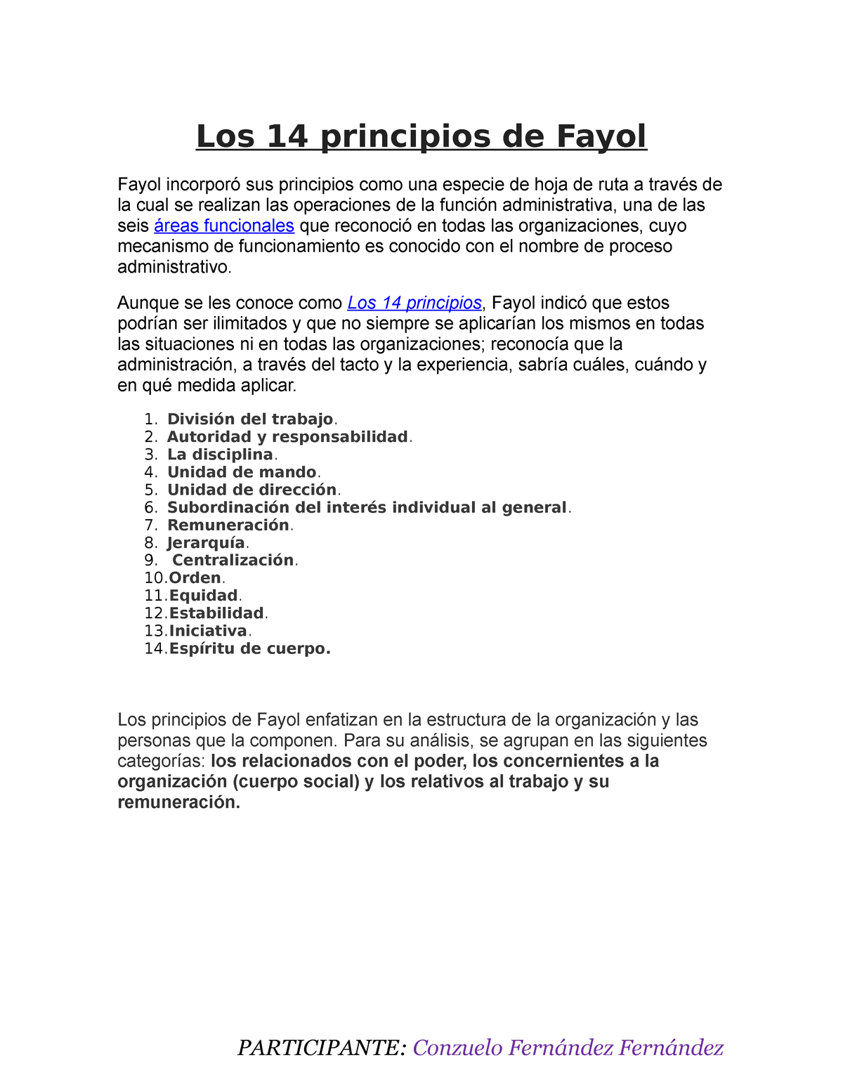 Los Principios De Fayol. REL - Los 14 Principios De Fayol Fayol ...