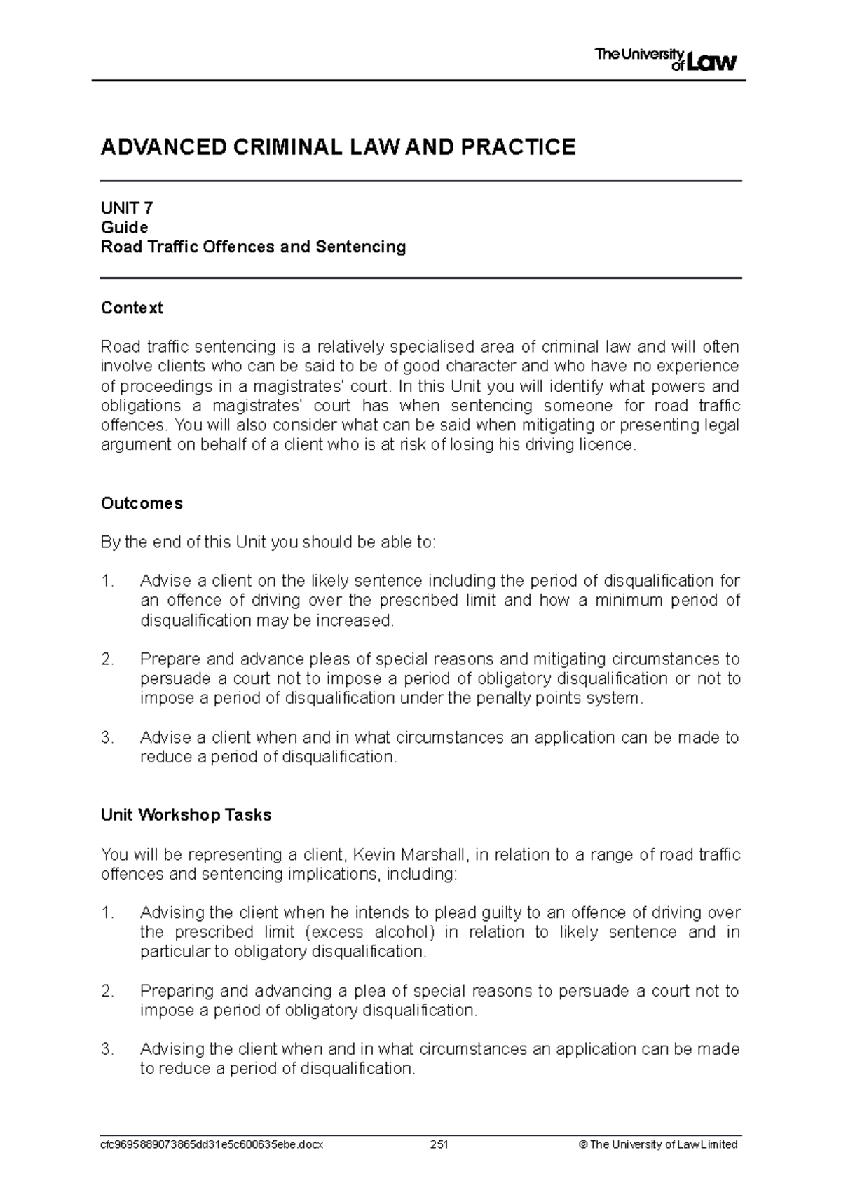 2122 acp ws07 ce01 guide t - ADVANCED CRIMINAL LAW AND PRACTICE ...