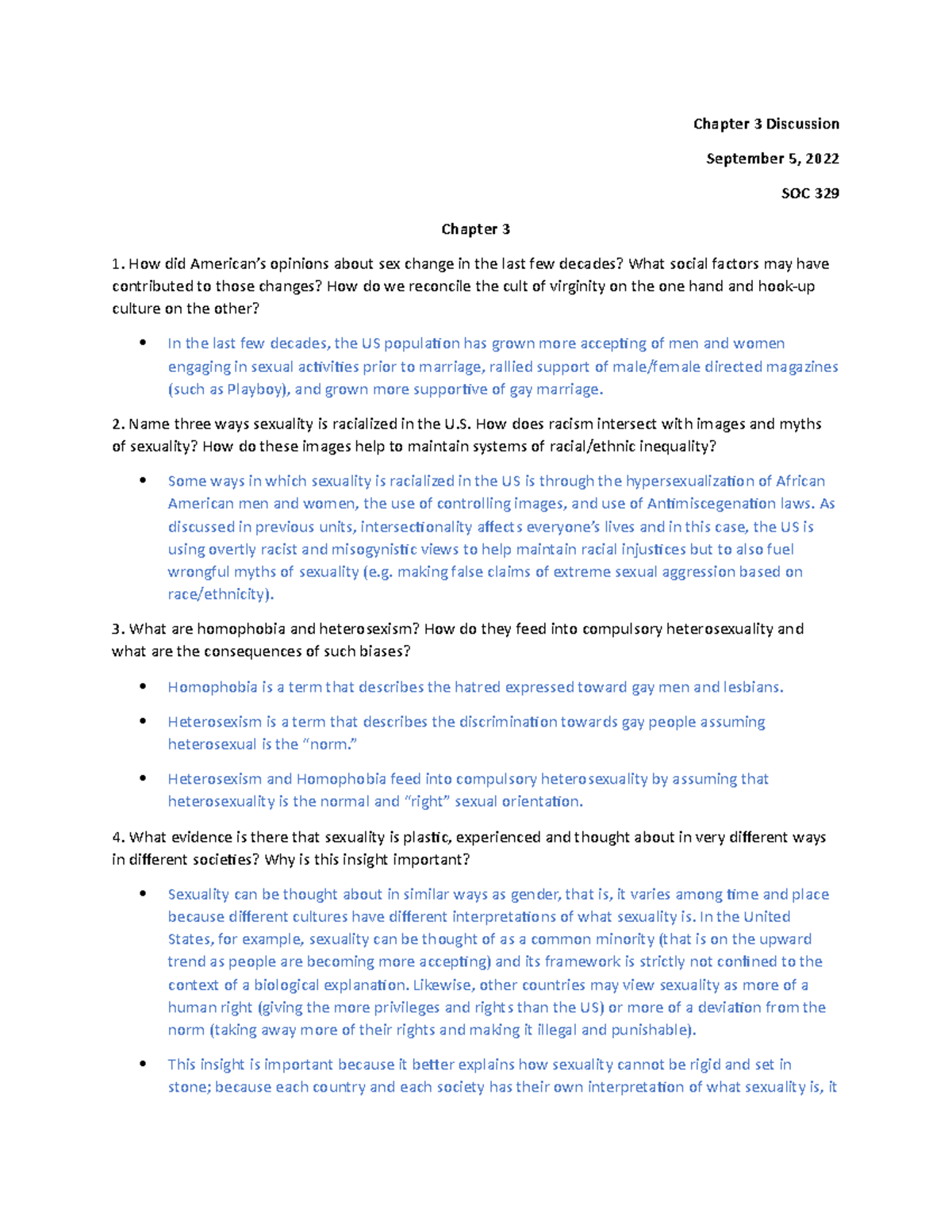 Chapter 3 Discussion - Chapter 3 Discussion September 5, 2022 SOC 329 ...