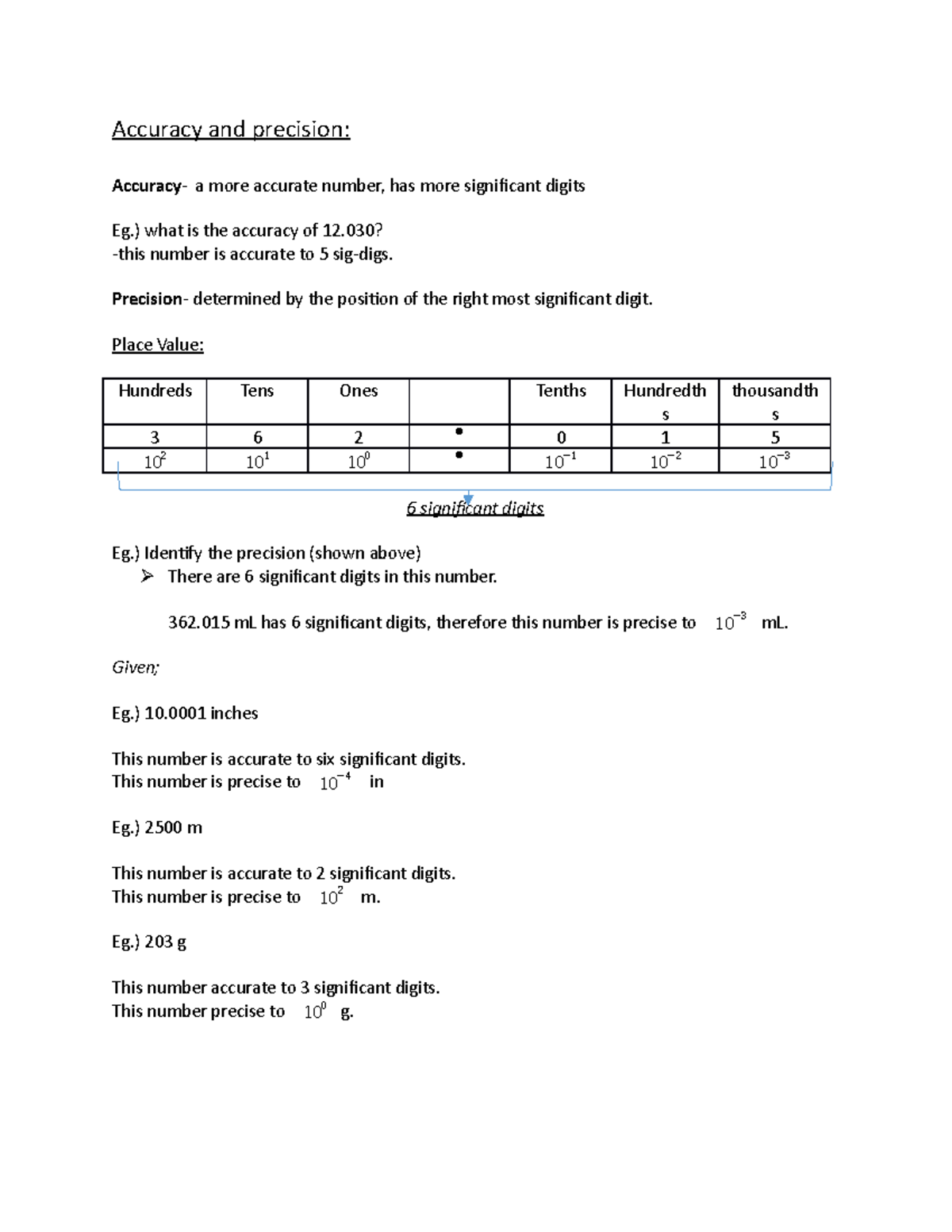 Module 1:2 (1:2 complete) - Accuracy and precision: Accuracy- a more ...