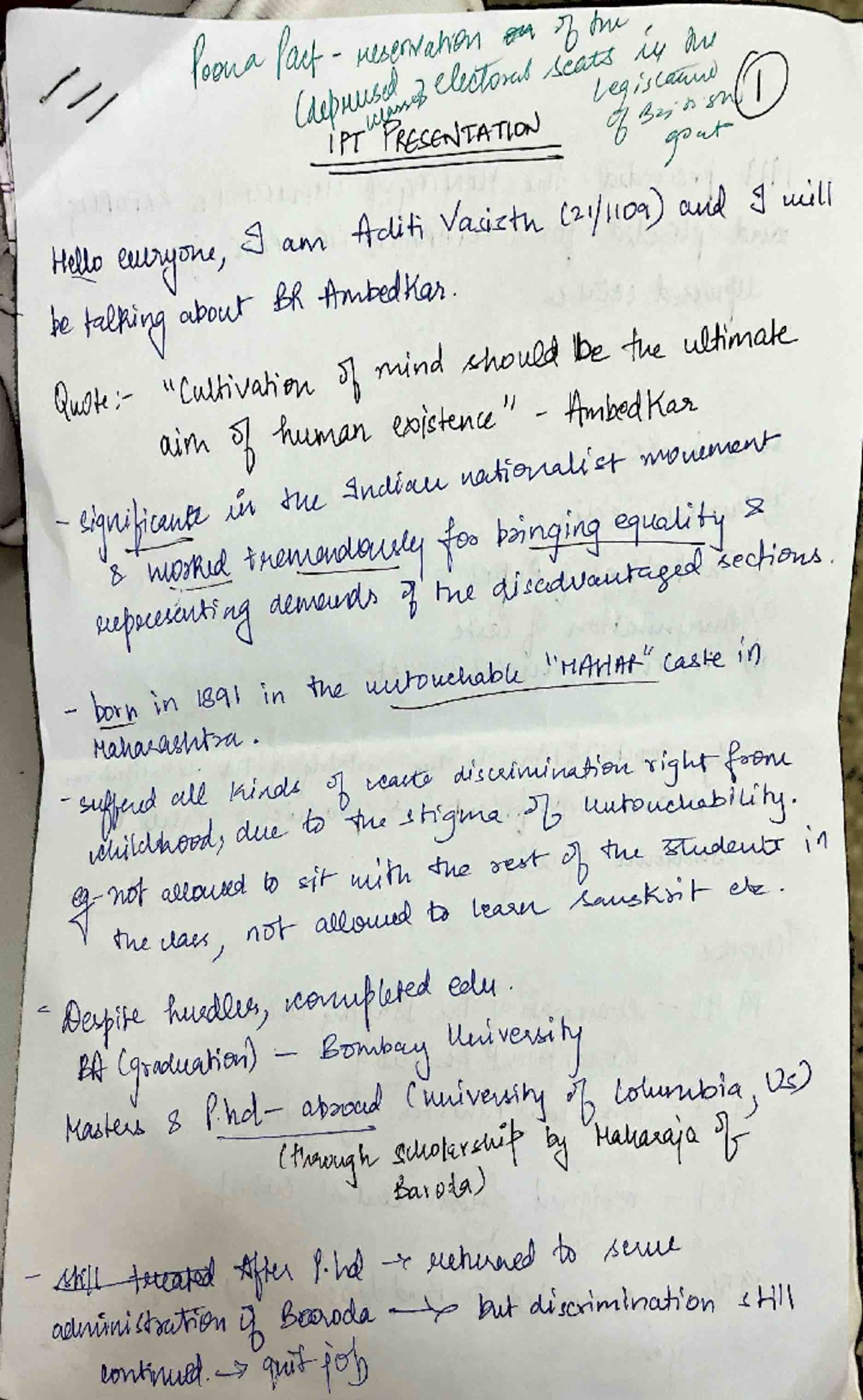 assignment on B R Ambedkar - Political science honours - Studocu