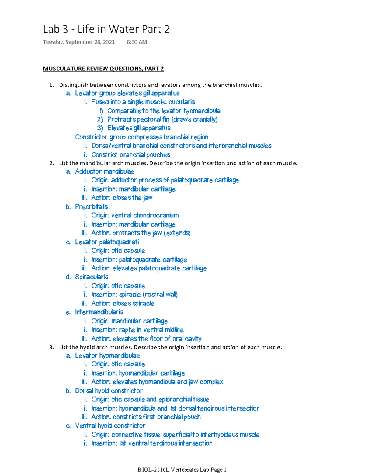 03 Life in Water Part 2 - Lecture notes 3 - BIOL-2116 - U of W - Studocu
