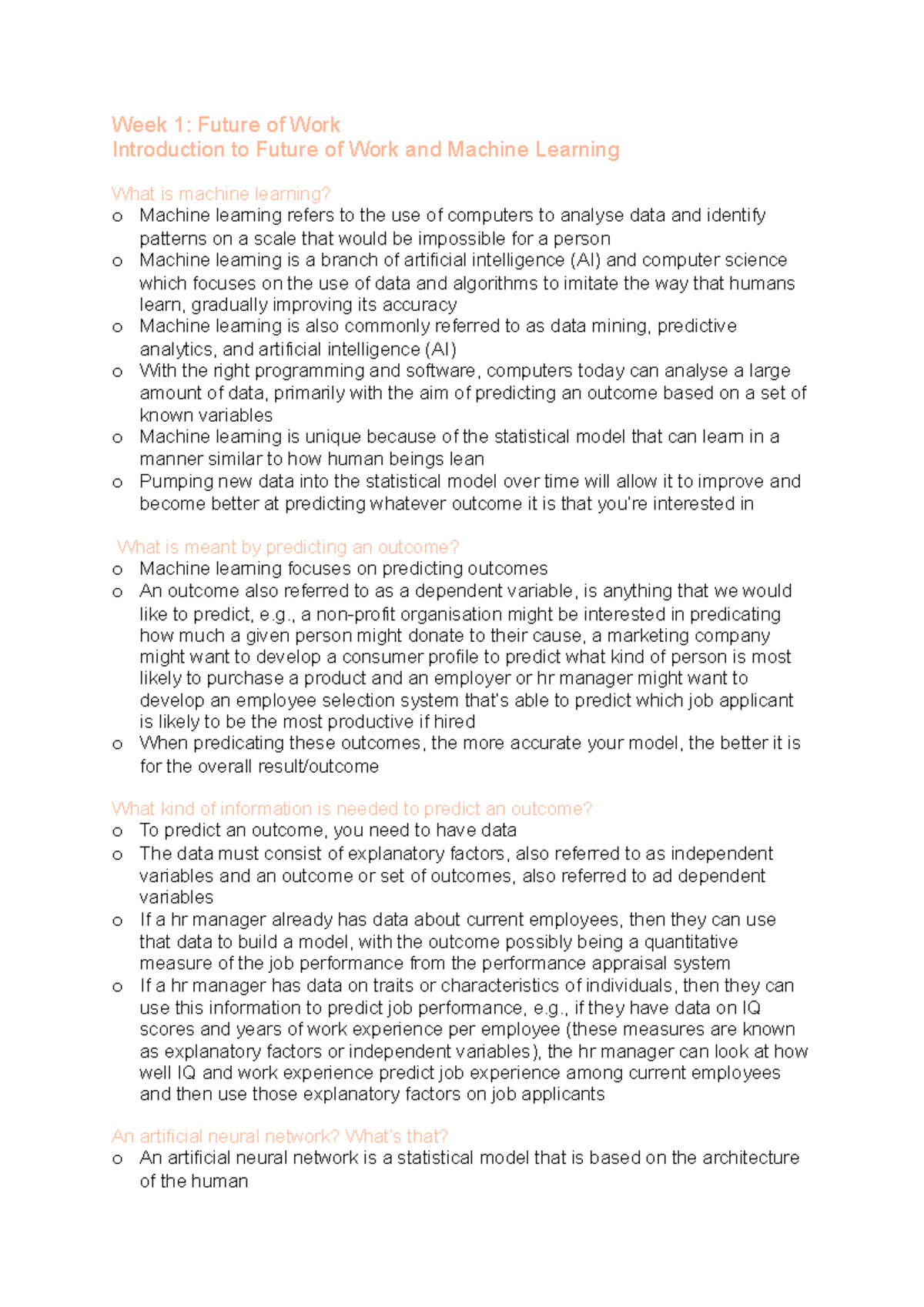 Week 1 lecture notes - hello - Week 1: Future of Work Introduction to ...