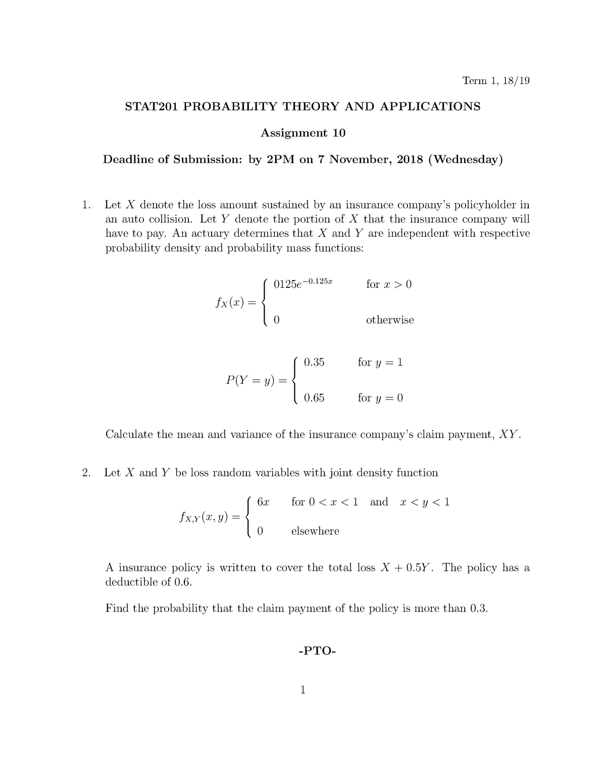 assignment 10 probability