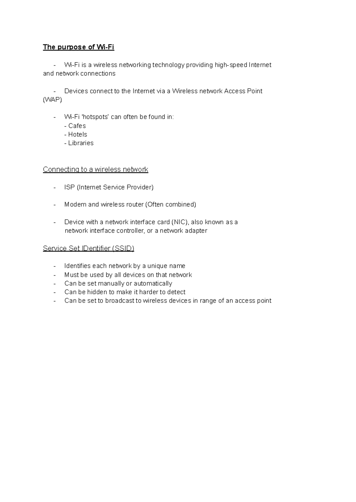 Untitled document - good - The purpose of Wi-Fi - Wi-Fi is a wireless ...