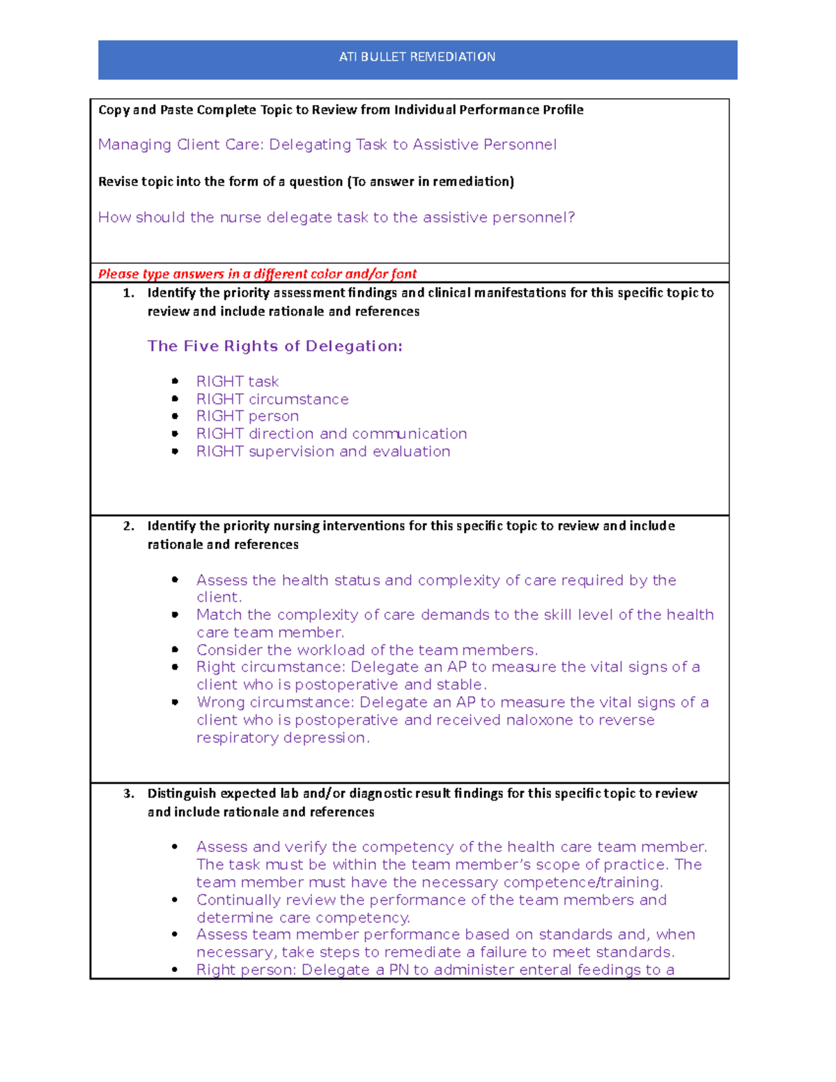ATI Remediation - Copy and Paste Complete Topic to Review from ...