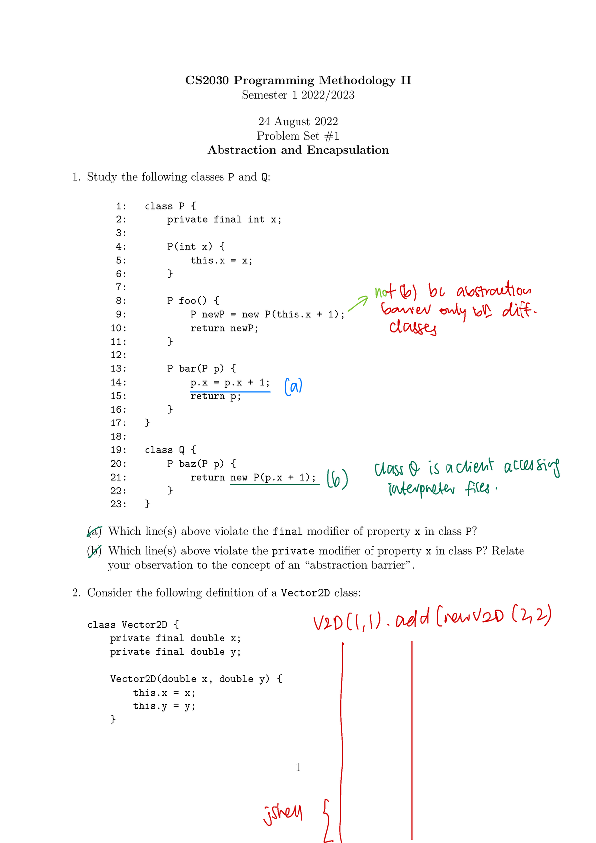 Recitation 01 - CS2030 Programming Methodology II Semester 1 2022/ 24 ...