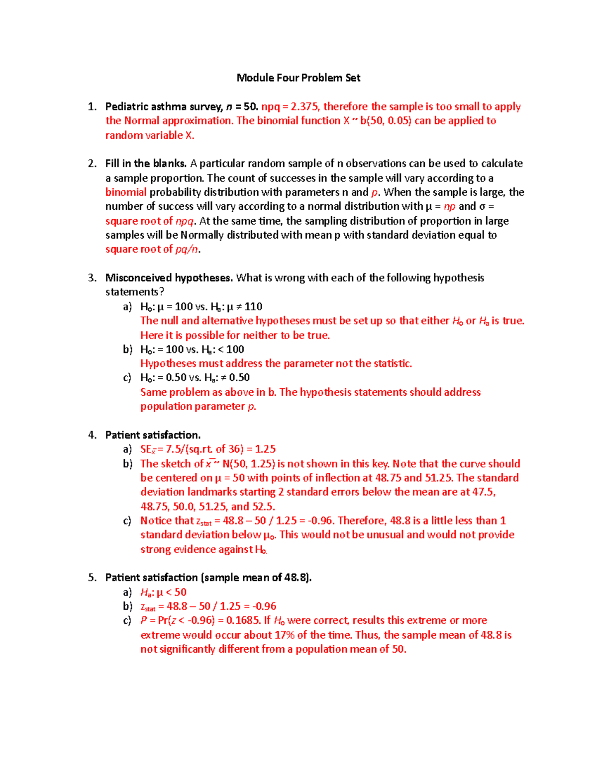 Module 4 Problem Set - Module Four Problem Set 1. Pediatric asthma ...