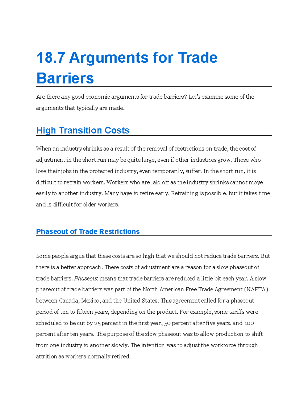 Arguments For Trade Barriers