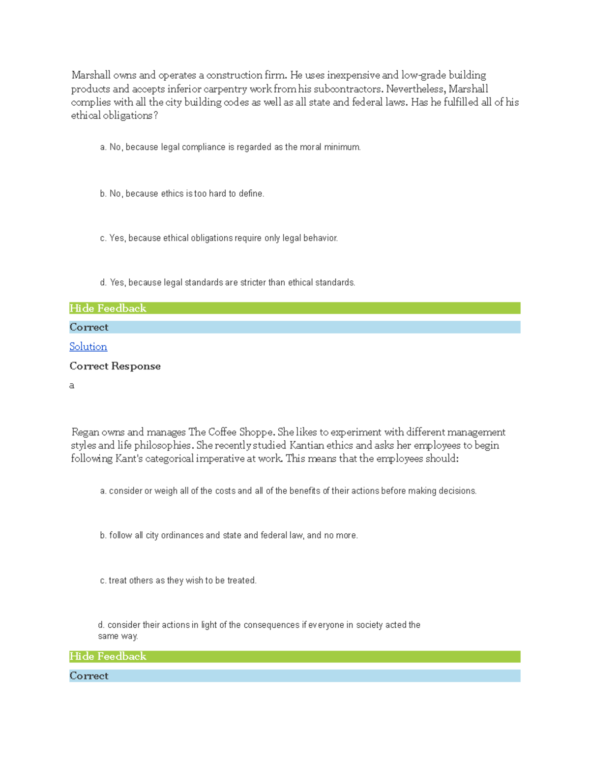 Apply Brief Hypotheticals 5 - Marshall Owns And Operates A Construction ...