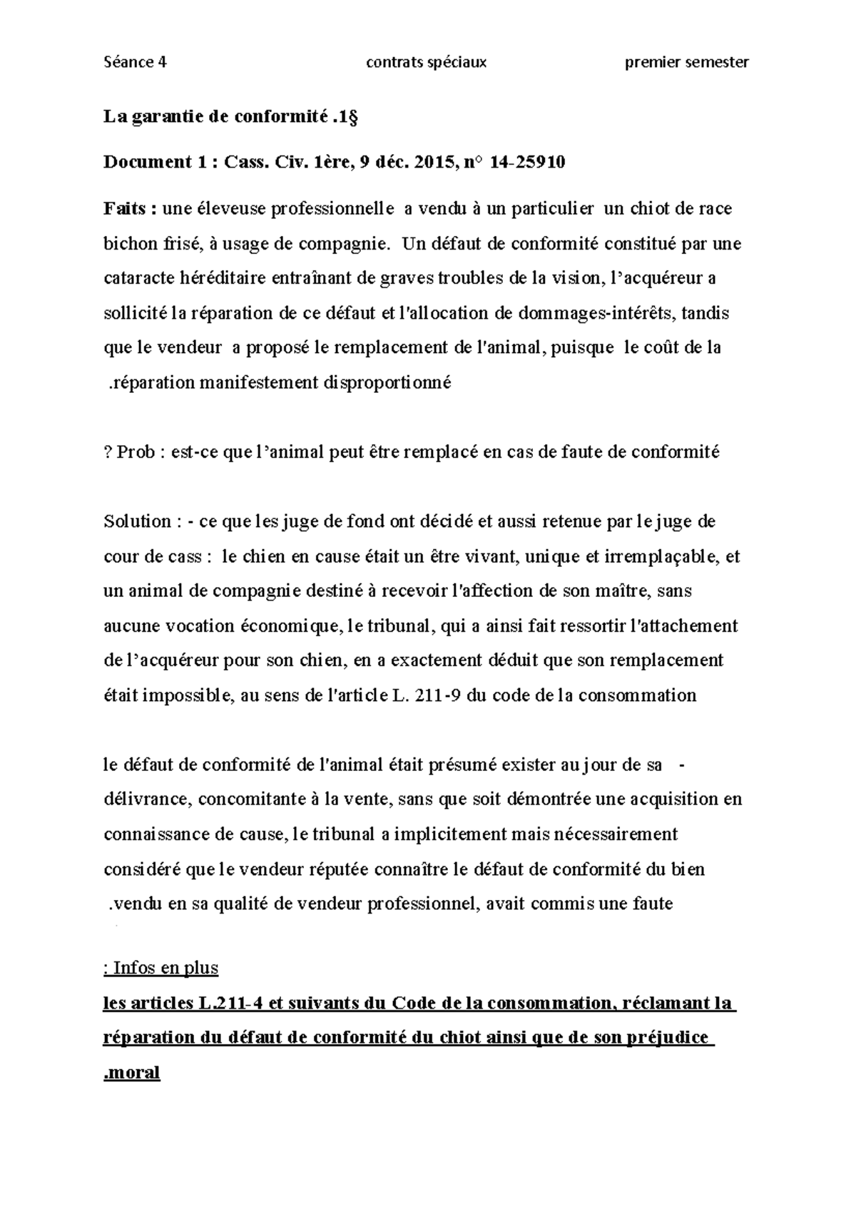 Preparation de TD SC4 CONT SP(doc) copy - La garantie de conformité. 1 ...