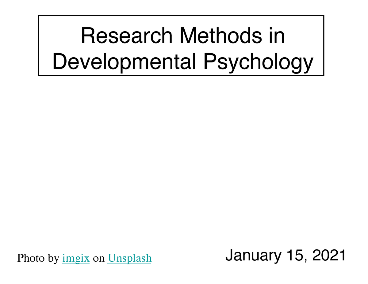research methods in developmental psychology pdf