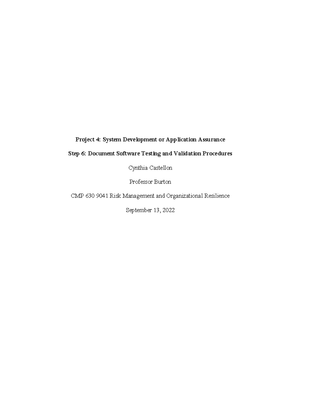 Ccastellon project 4 step 6 - Project 4: System Development or ...