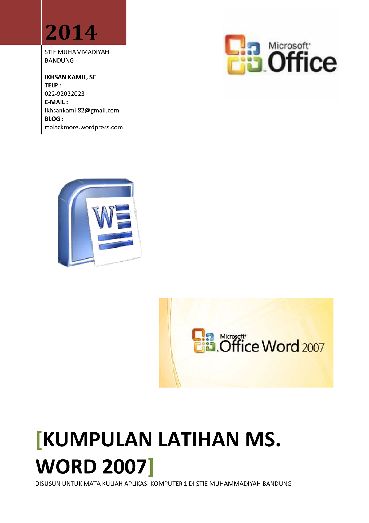 Kumpulan-latihan-ms-word-2007 Untuk Kuliah - 2014 STIE MUHAMMADIYAH ...