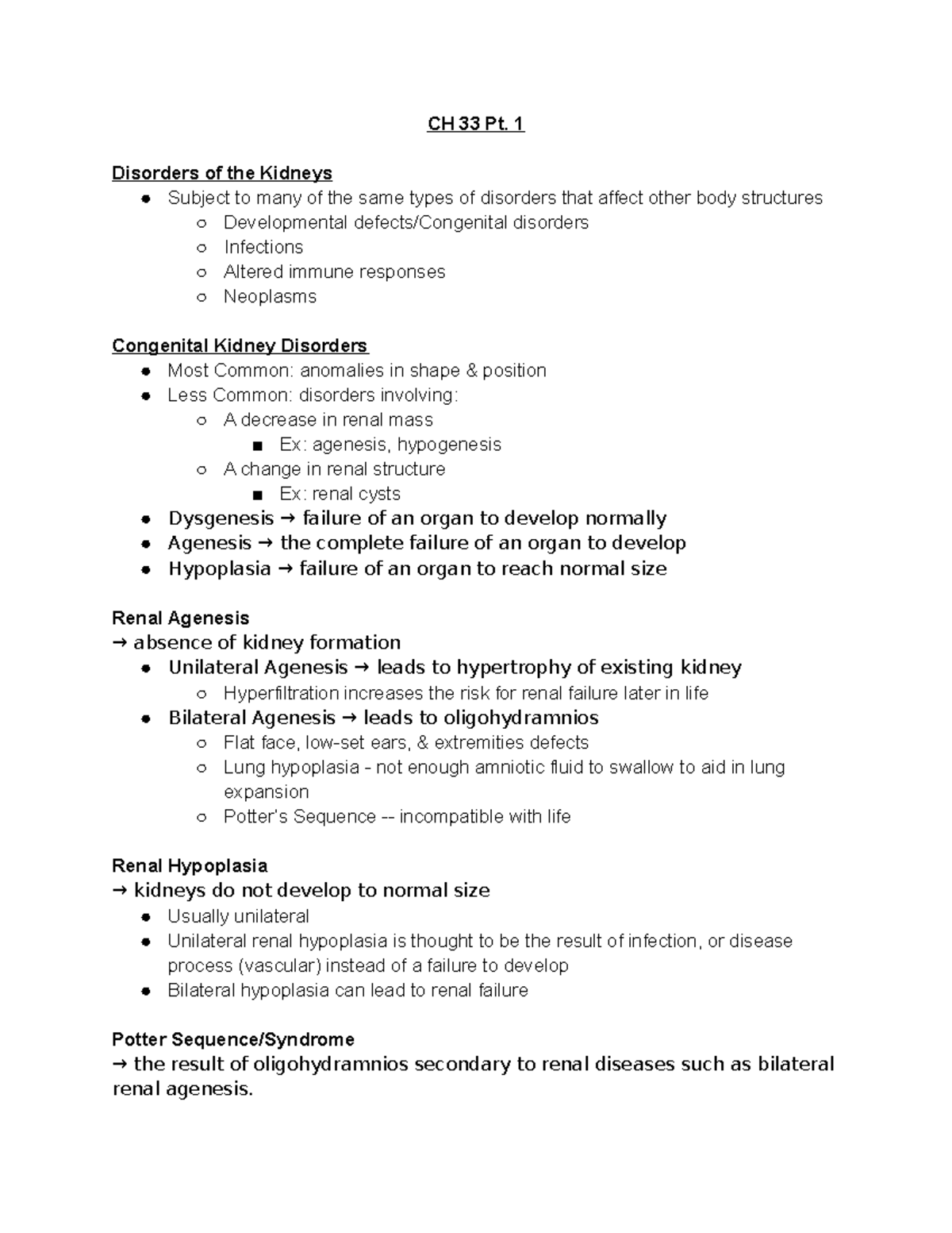 CH 33 Pt 1 - Chapter 33 Lecture notes; part 1 - CH 33 Pt. 1 Disorders ...