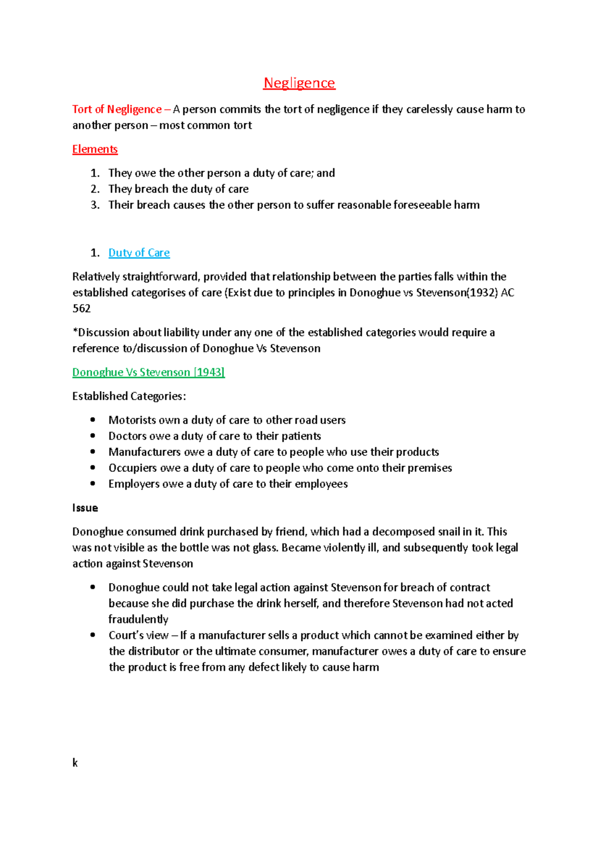 notes-comm-law-test-negligence-tort-of-negligence-a-person-commits