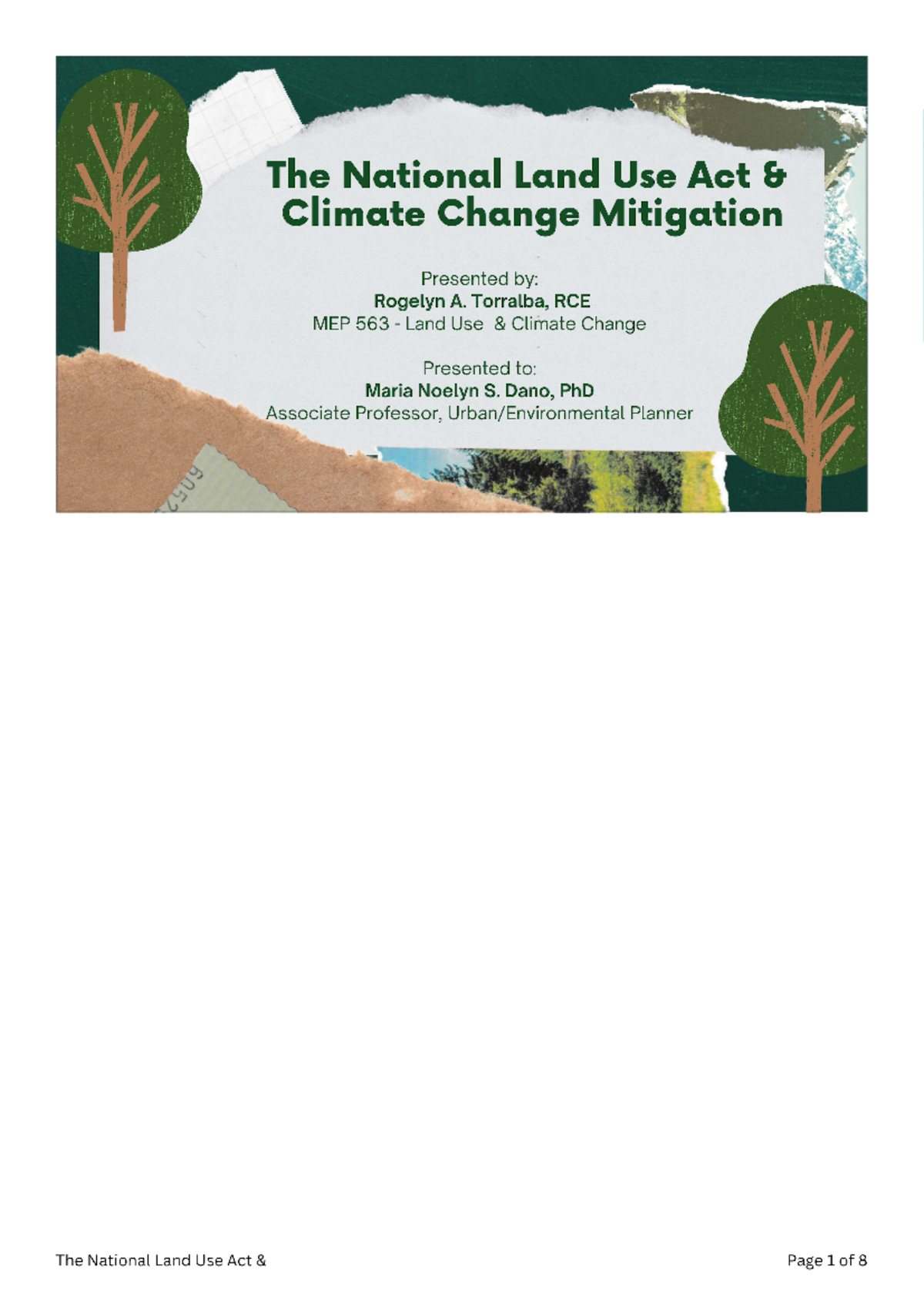 The National Land Use Act & Land Use Planning And Development Studocu