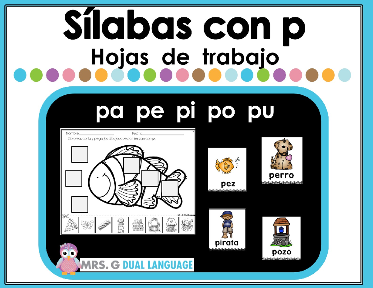 24 S labas Con La Letra P Pa Pe Pi Po Pu Lengua Y Lituratira 